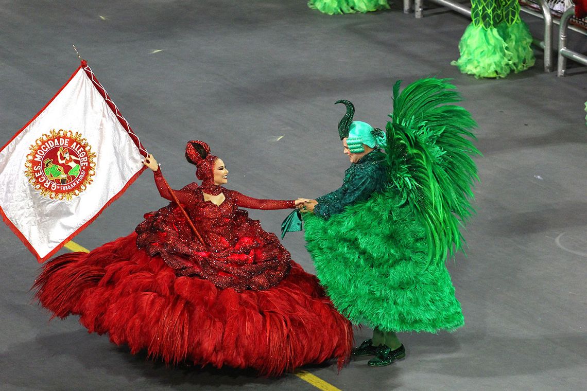 Divulgação/LigaSP São Paulo – Mocidade Alegre no segundo dia de desfile das escolas de samba paulistanas do Grupo Especial (Divulgação/LigaSP)