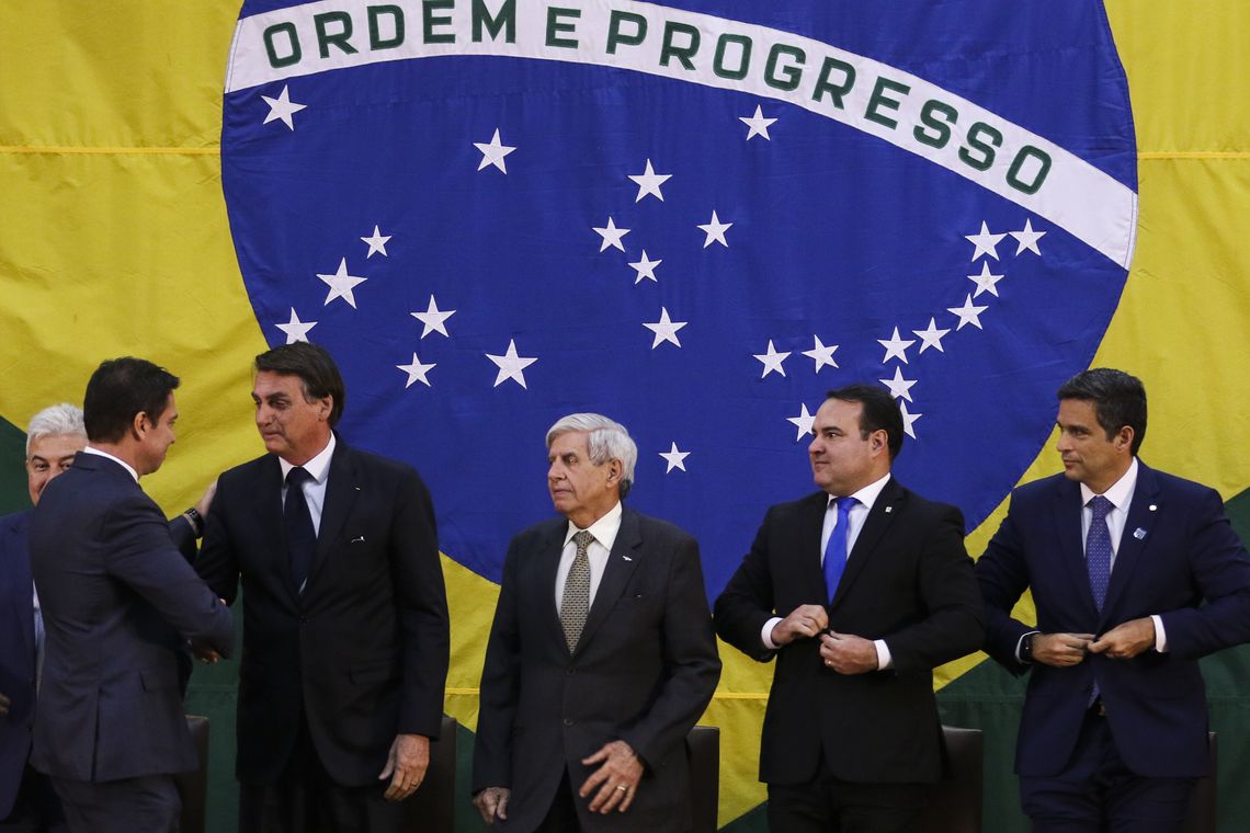 Valter Campanato/Agência Brasil O presidente Jair Bolsonaro participa da solenidade de posse do diretor-geral da Agência Brasileira de Inteligência (Abin), Alexandre Ramagem