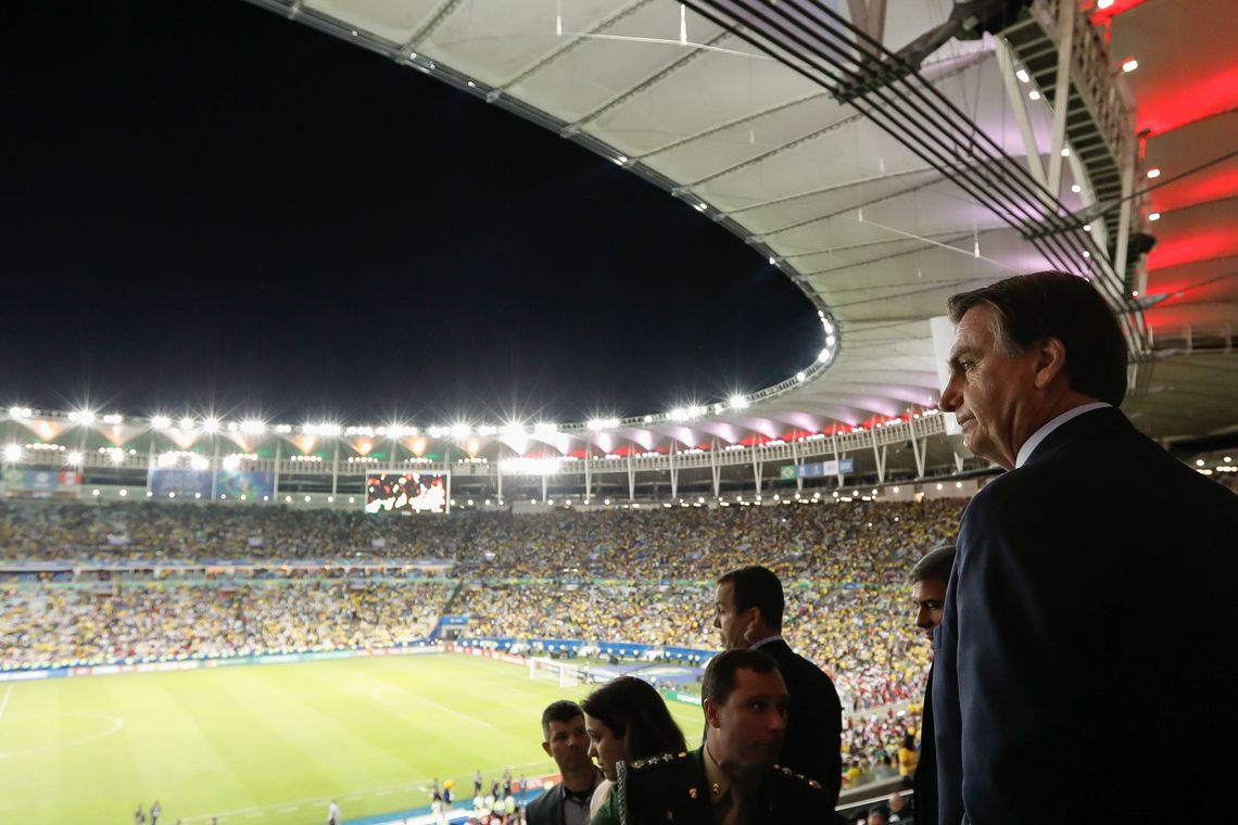 Carolina Antunes/PR Presidente da República, Jair Bolsonaro, durante a final da Copa América 2019, entre as seleções do Brasil e Peru.