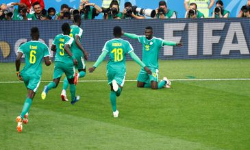 Copa 2018: PolÃ´nia e Senegal. ComermoraÃ§Ã£o do sengundo gol do Senegal.