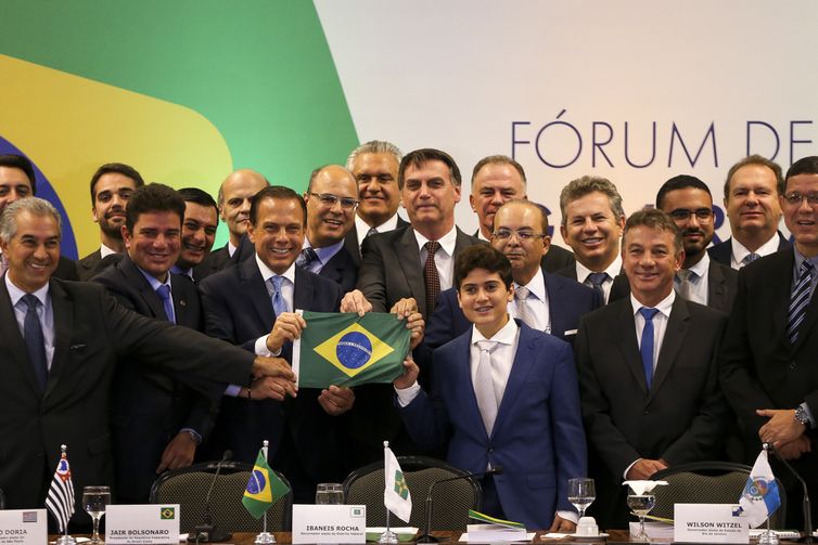 O Presidente eleito, Jair Bolsonado, participa de Fórum de Governadores eleitos e reeleitos, em Brasília.