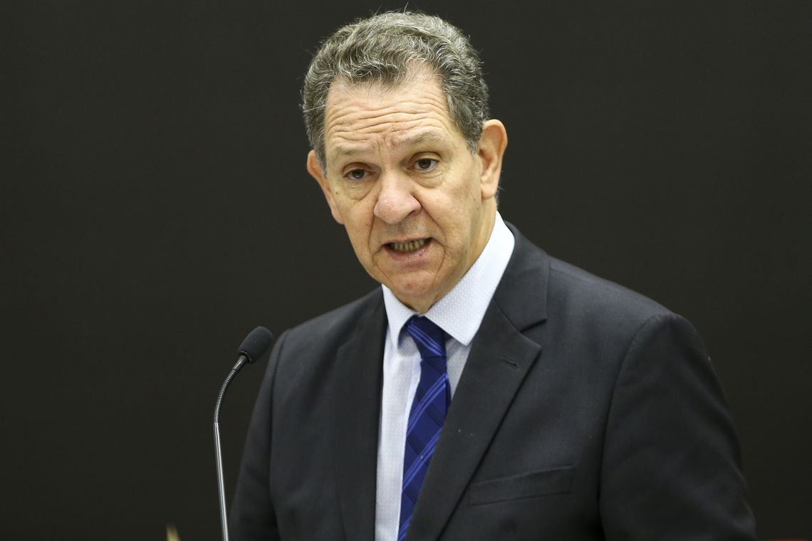 O presidente do Superior Tribunal de Justiça, João Otávio de Noronha, durante o lançamento da 16a edição do prêmio Innovare.
