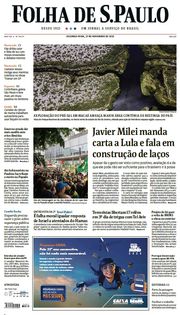 Capa do Jornal Folha de S. Paulo Edição 2023-11-27