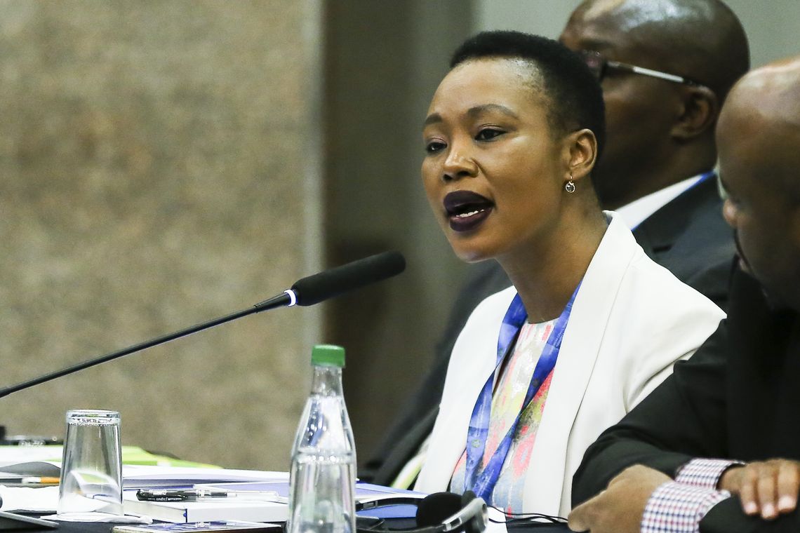José Cruz/Agência Brasil A ministra de Telecomunicações e Serviços Postais, Stella Ndabeni-Abrahams, participa da 5ª Reunião de Ministros de Comunicações dos BRICS, no Hotel Windsor Plaza