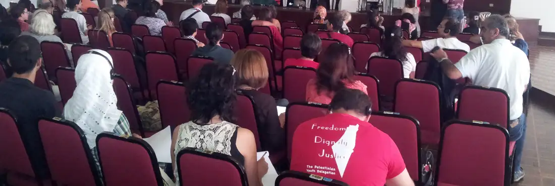 Fórum Social Mundial Palestina Livre A principal conferência da manhã de sexta (30) discutiu estratégias de boicote à Israel.