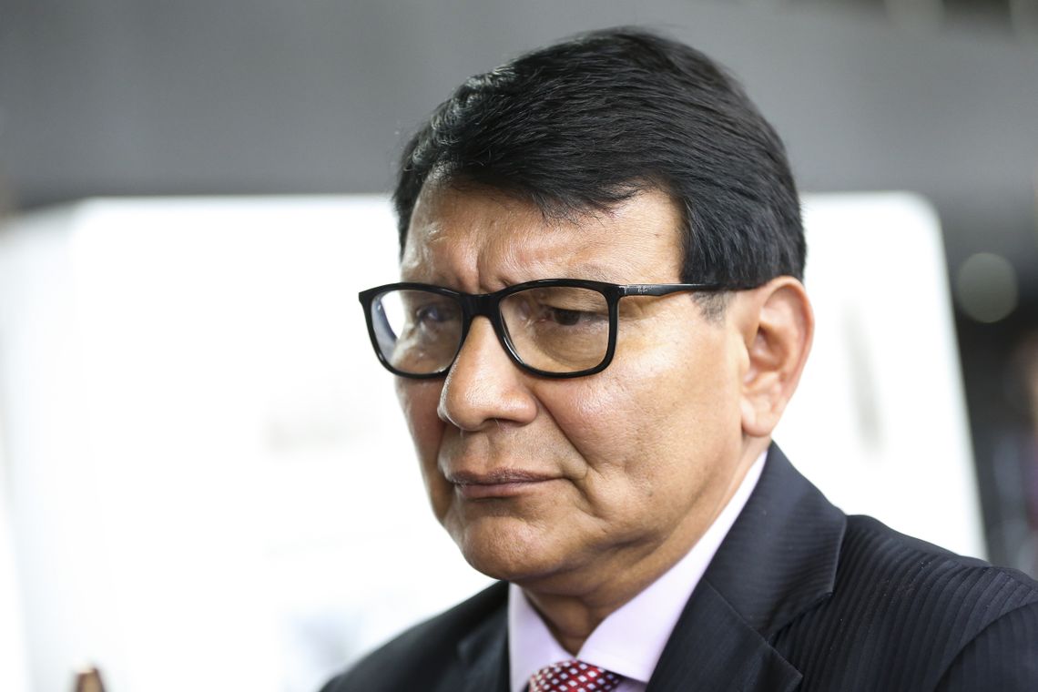 Marcelo Camargo/Agência Brasil Brasília - O presidente da Funai, Franklimberg Ribeiro de Freitas, durante a abertura da Semana do Índio (Marcelo Camargo/Agência Brasil)
