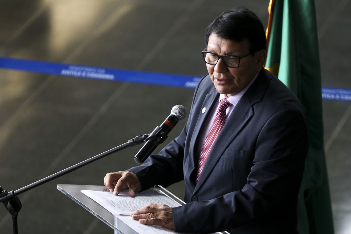 Marcelo Camargo/Agência Brasil Brasília - O presidente da Funai, Franklimberg Ribeiro de Freitas, durante a abertura da Semana do Índio (Marcelo Camargo/Agência Brasil)