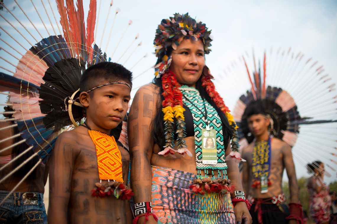 Marcelo Camargo/Agência Brasil Palmas/TO - Índios Karajá Xambioá se reúnem em área próxima a Aldeia Okara, onde as etnias brasileiras estão hospedadas ( Marcelo Camargo/Agência Brasil)