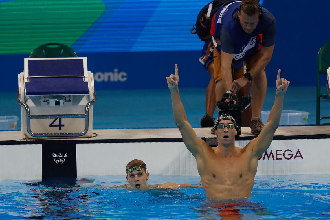 Fernando Frazão/Agência Brasil Rio de Janeiro - Michael Phelps, dos Estados Unidos, ganha sua 20ª medalha de ouro olímpica, nos 200m nado borboleta, nos Jogos Rio 2016. (Fernando Frazão/Agência Brasil)