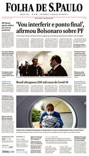 Capa do Jornal Folha de S. Paulo Edição 2020-05-15