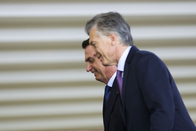 O presidente Jair Bolsonaro recebe o presidente da Argentina, Mauricio Macri, para almoço no Palácio do Itamaraty.