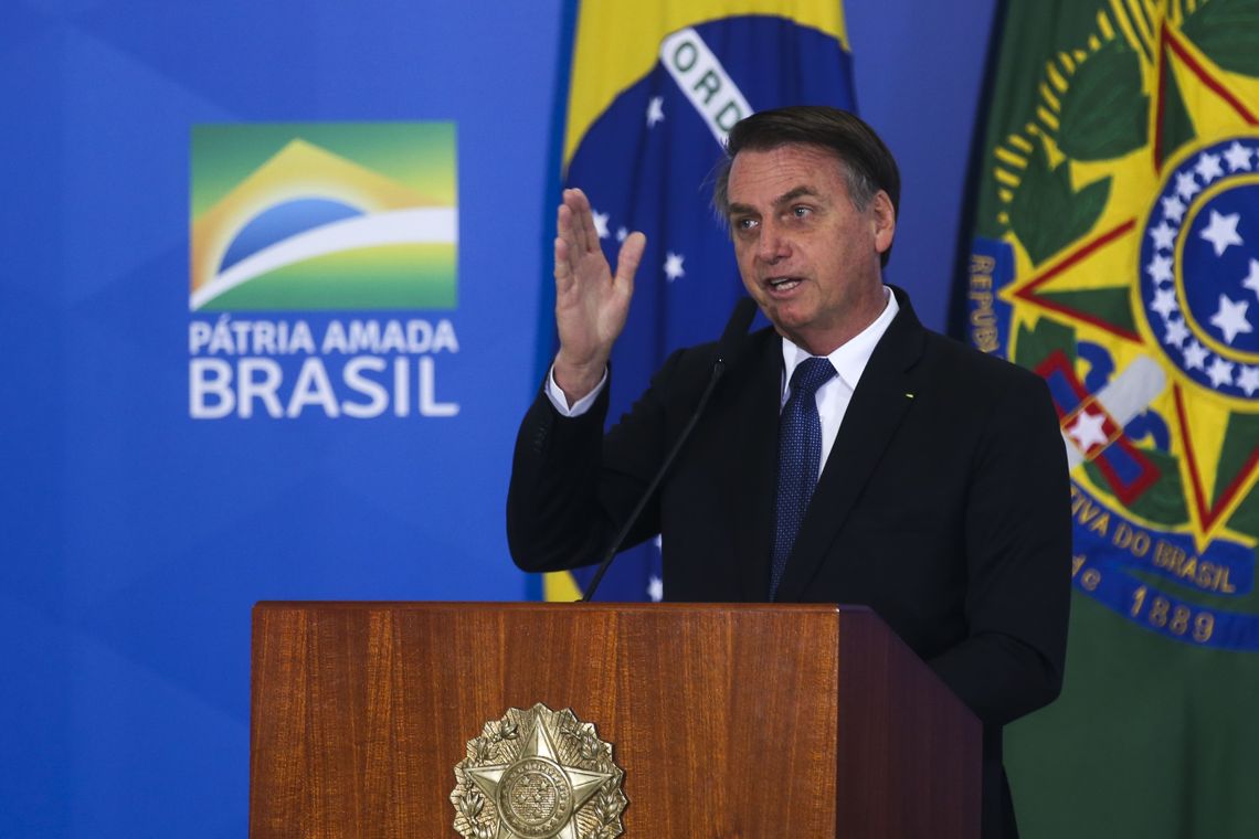O presidente Jair Bolsonaro preside Solenidade de LanÃ§amento de Linha de CrÃ©dito do BNDES para OrganizaÃ§Ãµes FilantrÃ³picas.