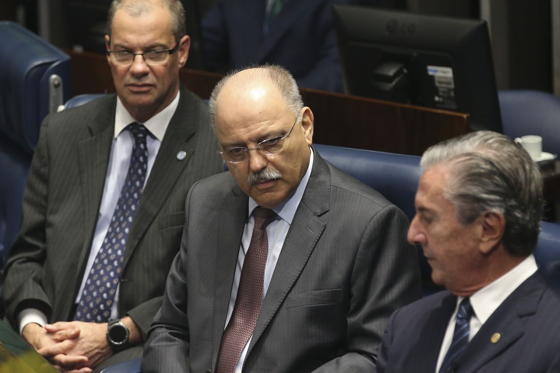 Antonio Cruz/Agência Brasil O ministro do GSI, Sérgio Etchegoyen, participa da sessão solene do Senado em comemoração dos 80 anos de criação do Gabinete de Segurança Institucional (GSI) da Presidência da República.