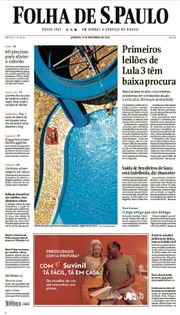 Capa do Jornal Folha de S. Paulo Edição 2023-11-11
