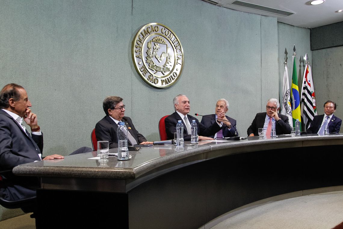 Beto Barata/Pr São Paulo - O presidente Michel Temer discursa na cerimônia de abertura da sessão plenária da Federação das Associações Comerciais do Estado de São Paulo (Beto Barata/PR)