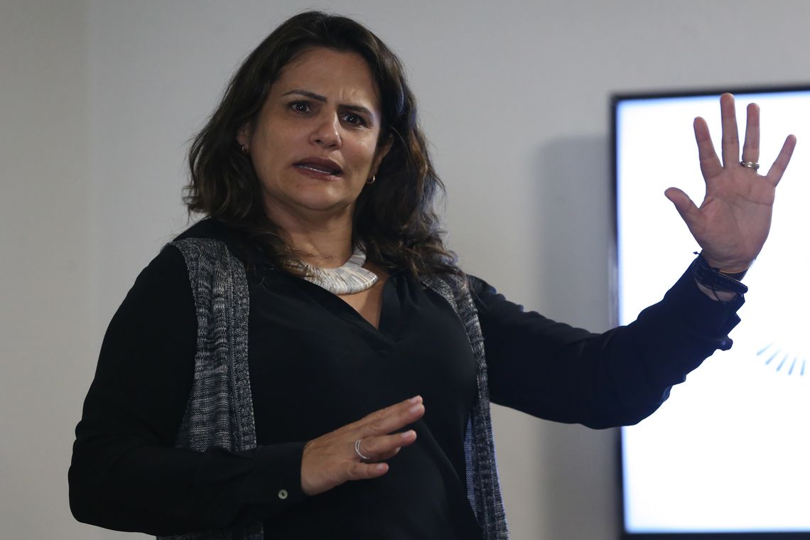 José Cruz/Agência Brasil Mariana (MG) - Diretora de desenvolvimento institucional da Fundação Renova, Andrea Azevedo, fala sobre as ações desenvolvidas pela fundação, após o rompimento da Barragem de Fundão (José Cruz/Agência Brasil)
