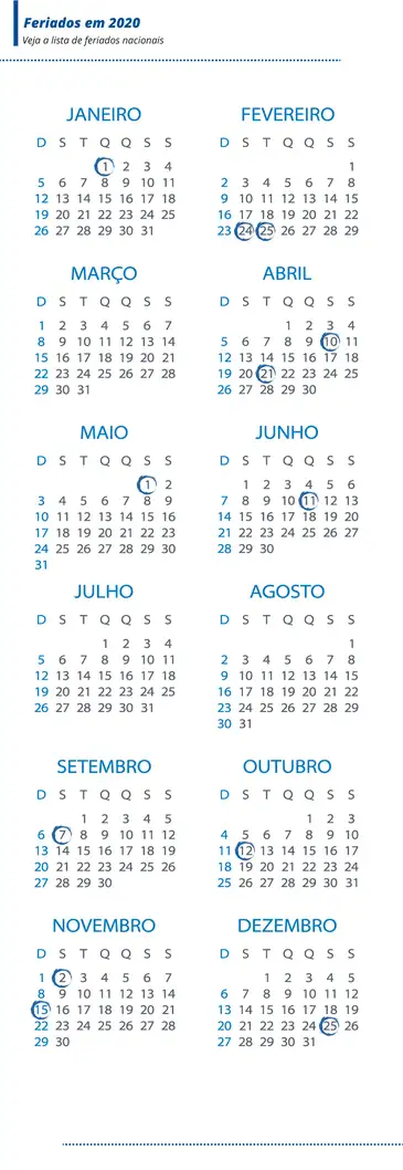 Ano novo terá 11 feriados nacionais em dias de semana
