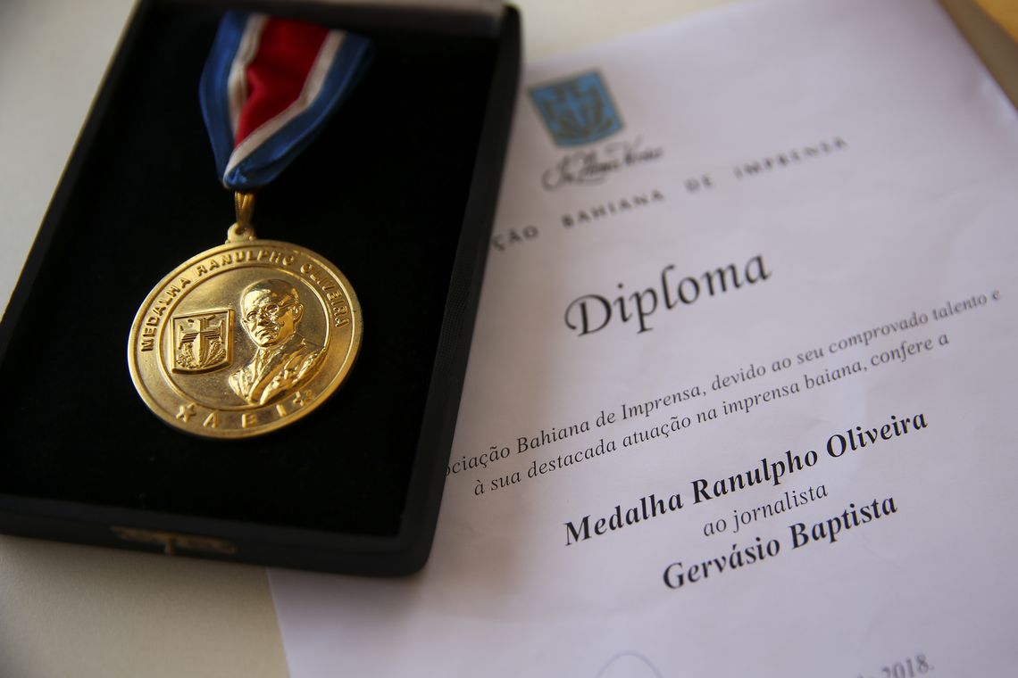 Marcelo Camargo/Agência Brasil O fotógrafo Gervásio Batista, de 95 anos, é homenageado pela Associação Baiana de Imprensa (ABI) com a Medalha do Mérito Jornalístico.
