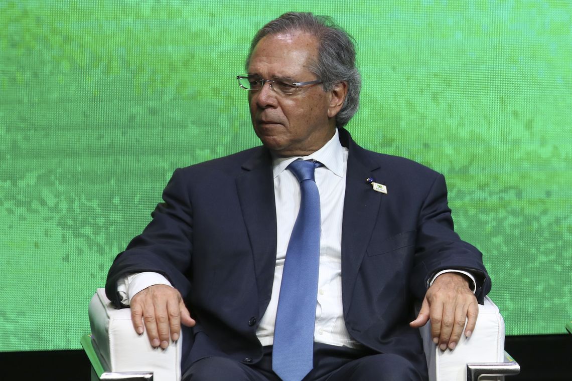 Rovena Rosa/Agência Brasil O ministro da Economia, Paulo Guedes, durante encontro com lideranças empresariais, na sede da Federação das Indústrias do Estado de São Paulo (Fiesp).
