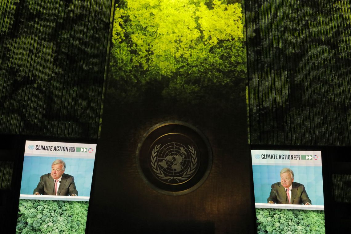 Secretário-Geral das Nações Unidas, António Guterres, discursa durante a Cúpula sobre Ação Climática na sede da ONU em Nova York