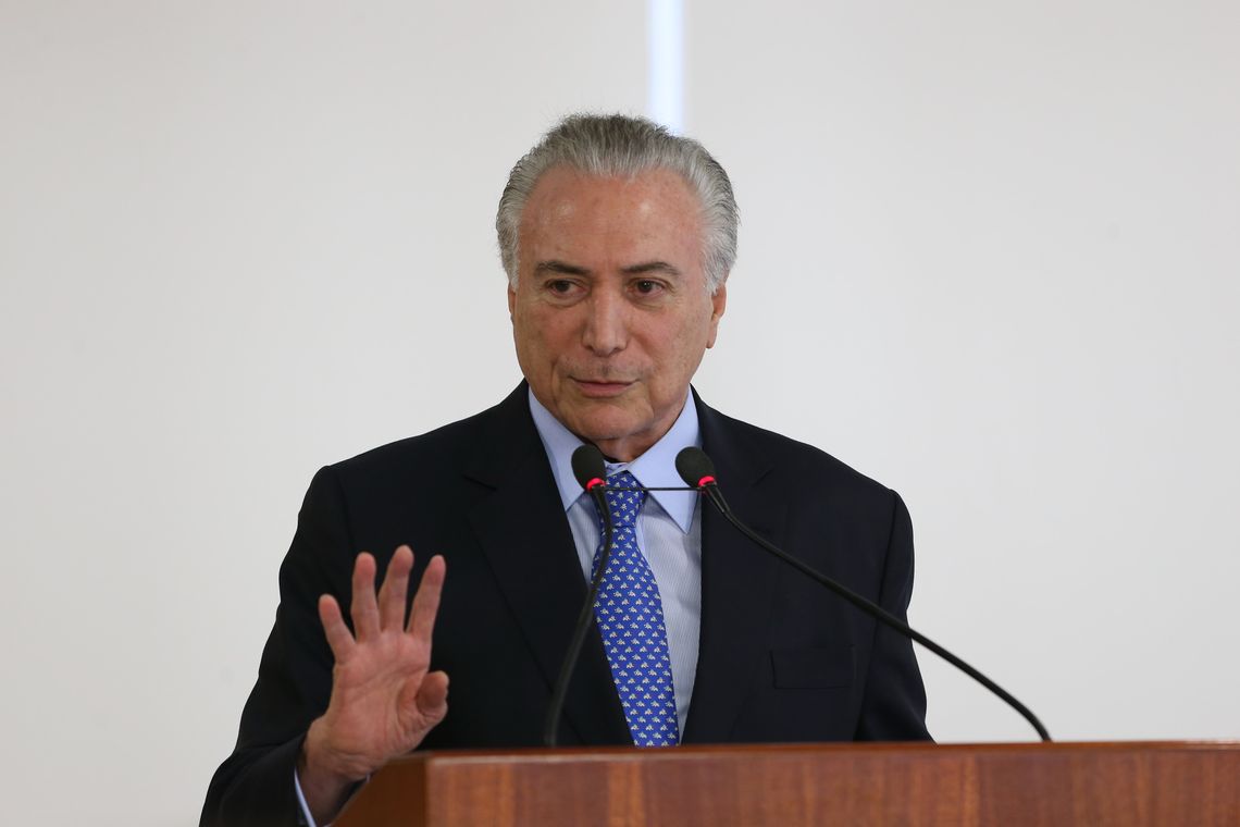 Valter Campanato/Agência Brasil Brasília - O presidente Michel Temer, durante a cerimônia de assinatura do decreto de criação da Rede Brasil Mulher, no Palácio do Planalto (Valter Campanato/Agência Brasil)