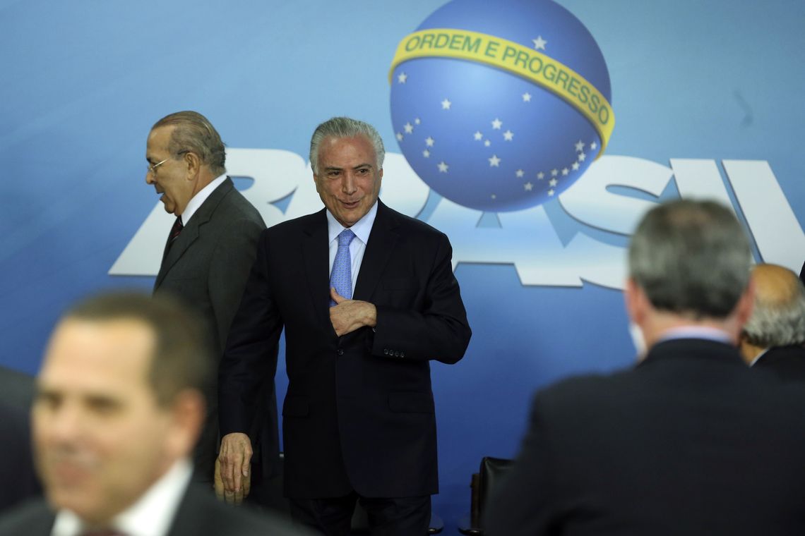 Valter Campanato/Agência Brasil O presidente Michel Temer durante cerimônia de sanção da lei que cria o Sistema Único de Segurança (SUSP), no Palácio do Planalto.