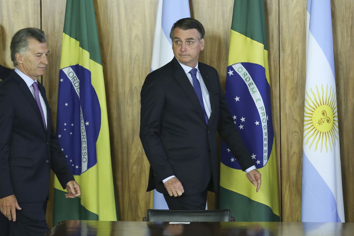 José Cruz/Agência Brasil Os presidentes da Argentina, Mauricio Macri e do Brasil, Jair Bolsonaro, participam da cerimônia de assinatura de acordo de cooperação bilateral no combate ao crime organizado e à corrupção; e nas áreas de energia, espaço e defesa