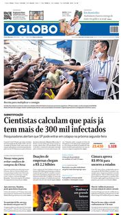 Capa do Jornal O Globo Edição 2020-04-14