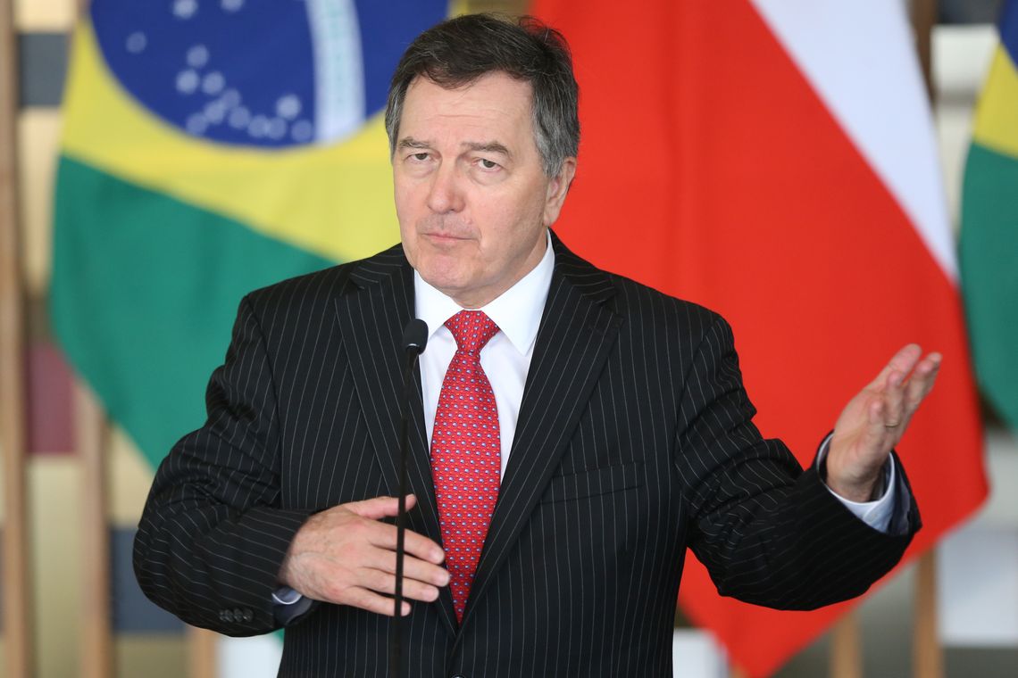 Fabio Rodrigues Pozzebom/Agência Brasil O ministro das Relações Exteriores do Chile, Roberto Ampuero durante assinatura de atos e declaração à imprensa, após a I Reunião do Diálogo Político-Militar Brasil-Chile.