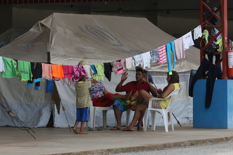 Boa Vista - Acampamento de refugiados venezuelanos montado pelo Exército Brasileiro e a Agência das Nações Unidas para Refugiados (Antonio Cruz/Agência Brasil)