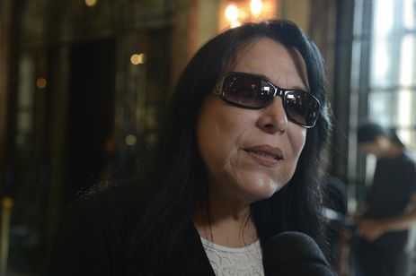 Velório da atriz, cantora, diretora e compositora Bibi Ferreira, de 96 anos, no Theatro Municipal do Rio Janeiro. Na foto, Tina Ferreira, filha da atriz.