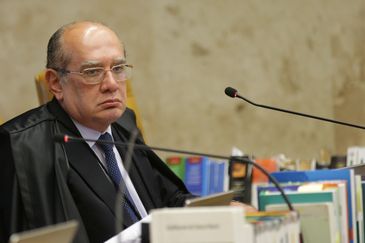 Ministro do Supremo Tribunal Federal (STF) Gilmar Mendes durante sessão para julgamento sobre a restrição ao foro privilegiado.