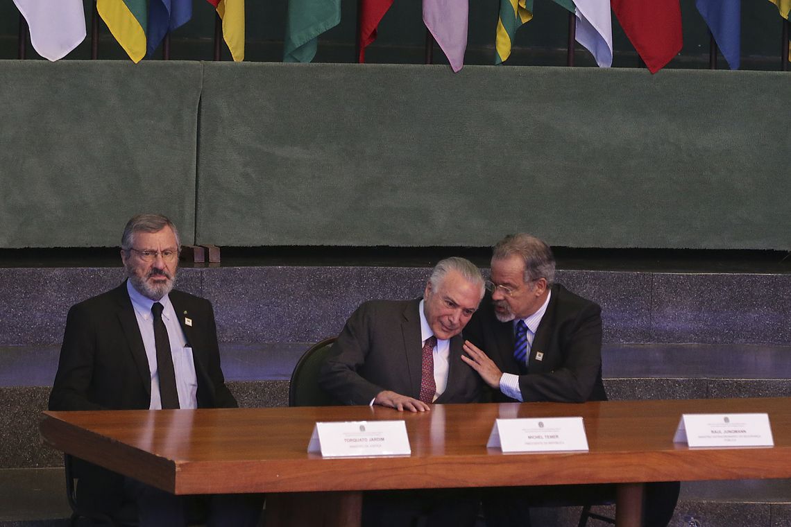Antonio Cruz/Agência Brasil O presidente Michel Temer participa da abertura do Seminário Nacional de Segurança Pública, na Academia Nacional de Polícia, em Brasília.