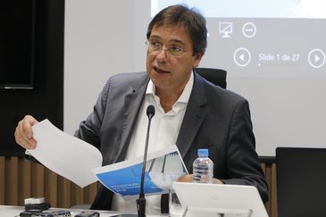 O presidente da Eletrobras, Wilson Ferreira Junior, apresenta os resultados do segundo trimestre e o andamento do Plano Diretor de Negócios e Gestão 2019-2023 da empresa, durante coletiva à impresa