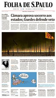 Capa do Jornal Folha de S. Paulo Edição 2020-04-14