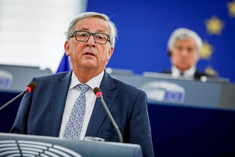 O presidente da Comissão Europeia, Jean-Claude Juncker, apresenta suas prioridades para a União Europeia para os quatro anos de mandato