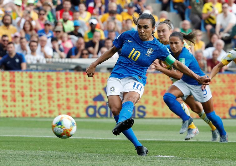 Jogadora Marta é uma das maiores artilheiras da história das Copas do Mundo.