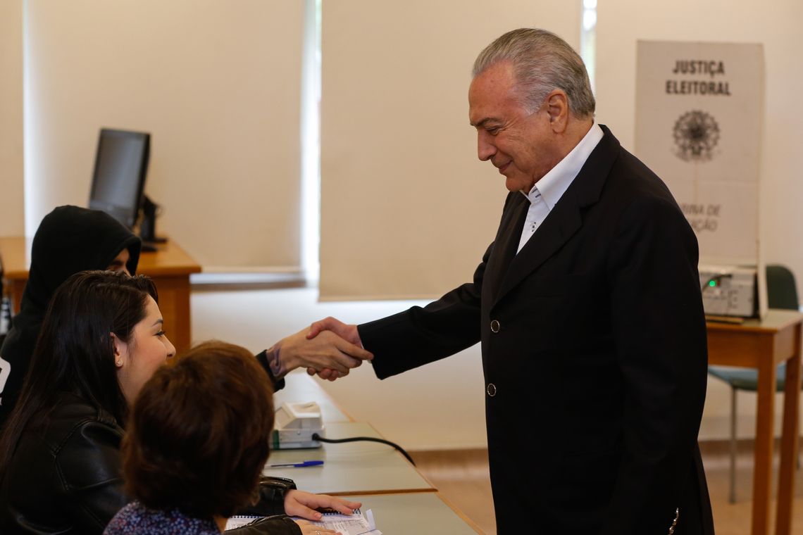 Presidente da RepÃºblica Michel Temer, vota no 2Âº turno das eleiÃ§Ãµes 2018.