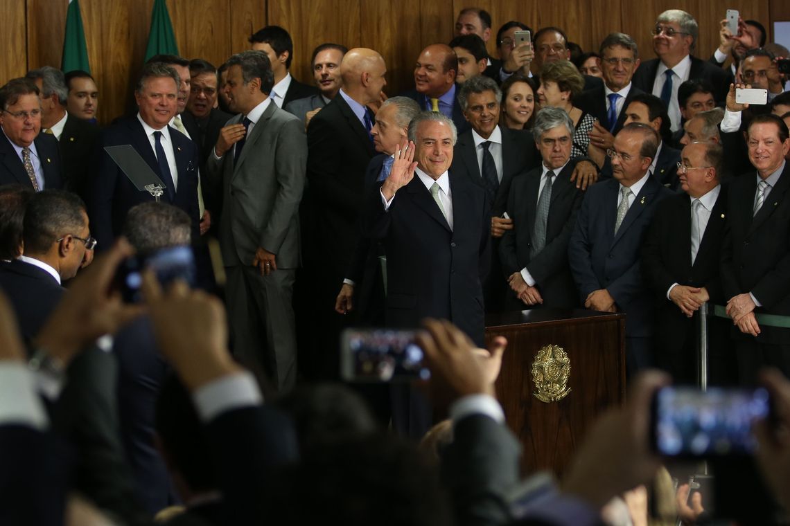 Marcello Casal jr/Agência Brasil Brasília - O presidente interino Michel Temer durante cerimônia de posse aos novos ministros de seu governo, no Palácio do Planalto (Arquivo/Marcello Casal Jr/Agência Brasil)