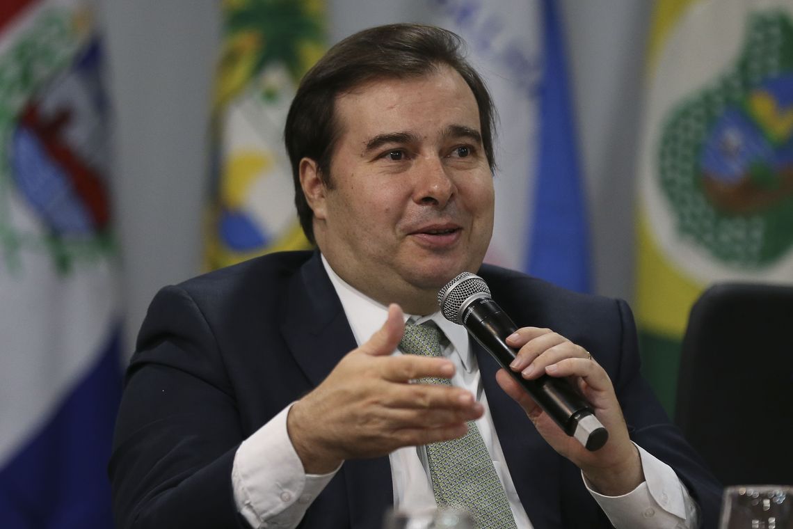 José Cruz/Agência Brasil O presidente da Câmara dos Deputados, Rodrigo Maia, participa da 5ª Reunião do Fórum de Governadores.