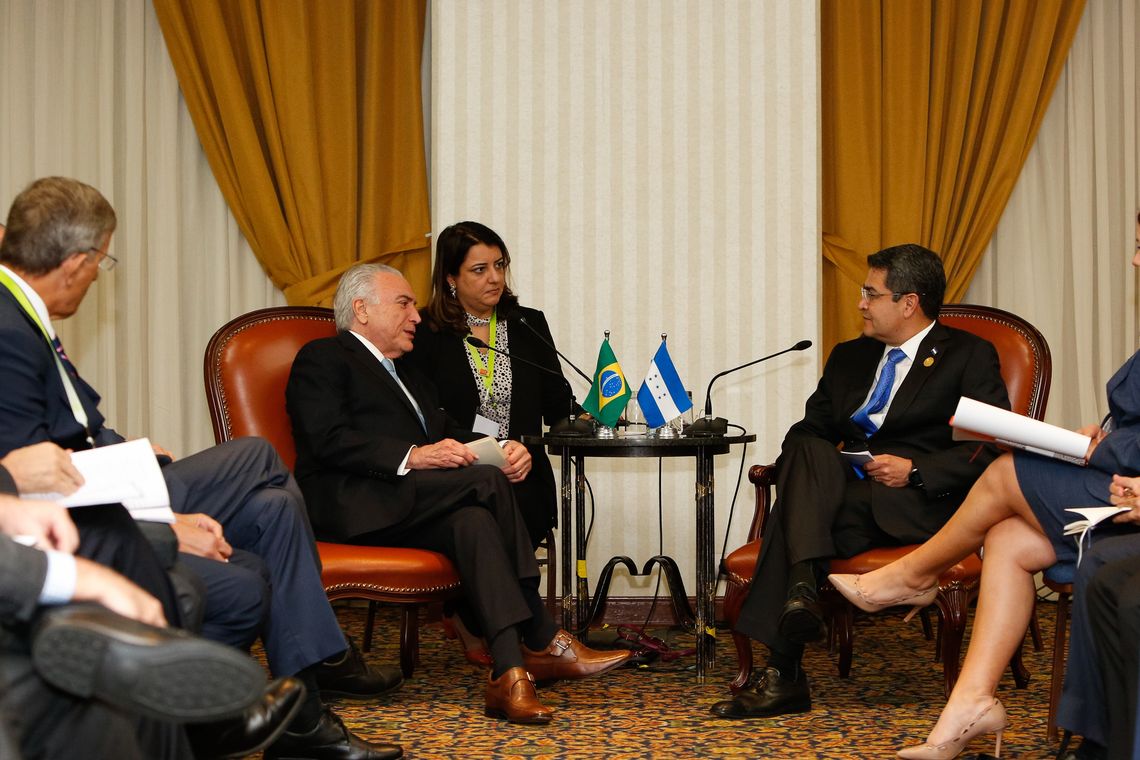 Alan Santos/PR Lima - O presidente Michel Temer durante encontro com o presidente de Honduras, Juan Orlando Hernándes Alvarado (Alan Santos/PR)
