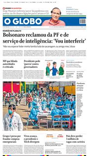 Capa do Jornal O Globo Edição 2020-05-15