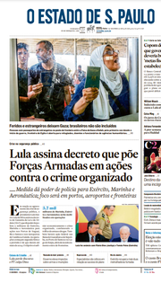 Capa do Jornal O Estado de S. Paulo Edição 2023-11-02