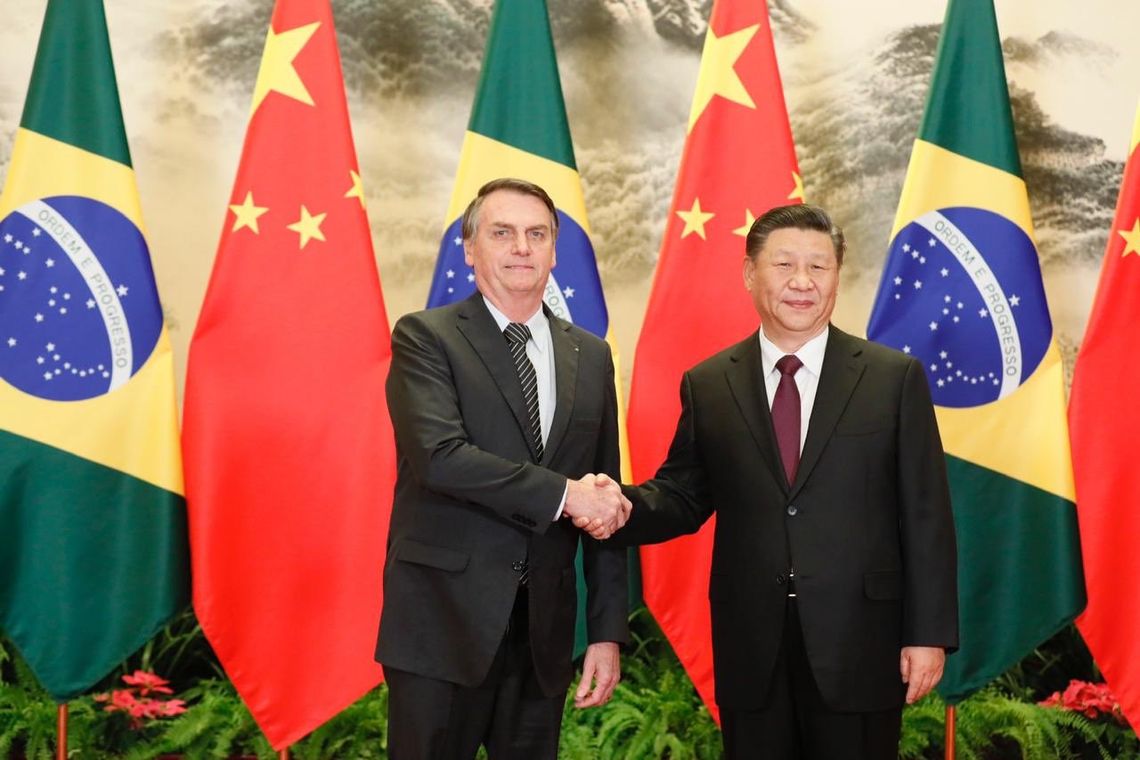 
O presidente Jair Bolsonaro, durante encontro oficial com o presidente da República Popular da China, Xi Jiping. 