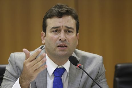 O diretor-geral do Depen, Tácio Muzzi, durante entrevista coletiva para detalhar os desdobramentos da Operação Escuridão, da Polícia Federal, que investiga o desvio de mais de R$ 70 milhões do sistema penitenciário de Roraima.