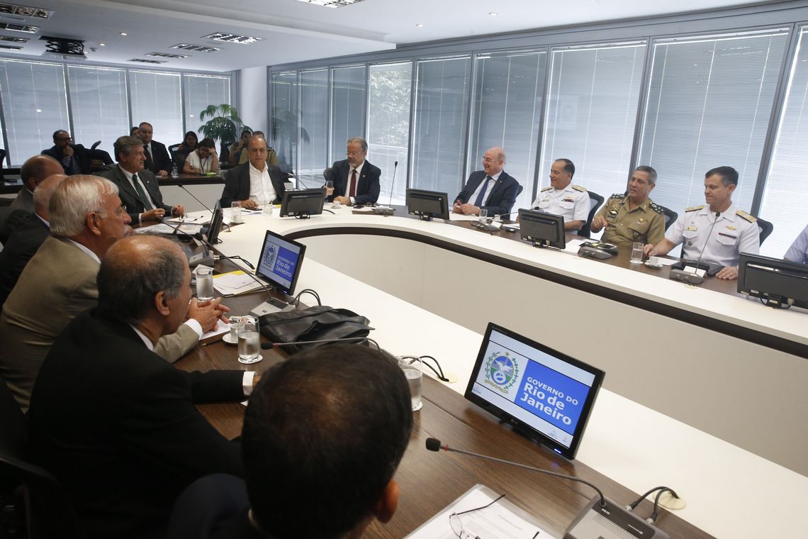 Tomaz Silva/Agência Brasil Rio de Janeiro - Governador do Rio, ministros e autoridades se reúnem no Palácio Guanabara para discutir segurança pública no Rio de Janeiro. (Tomaz Silva/Agência Brasil)