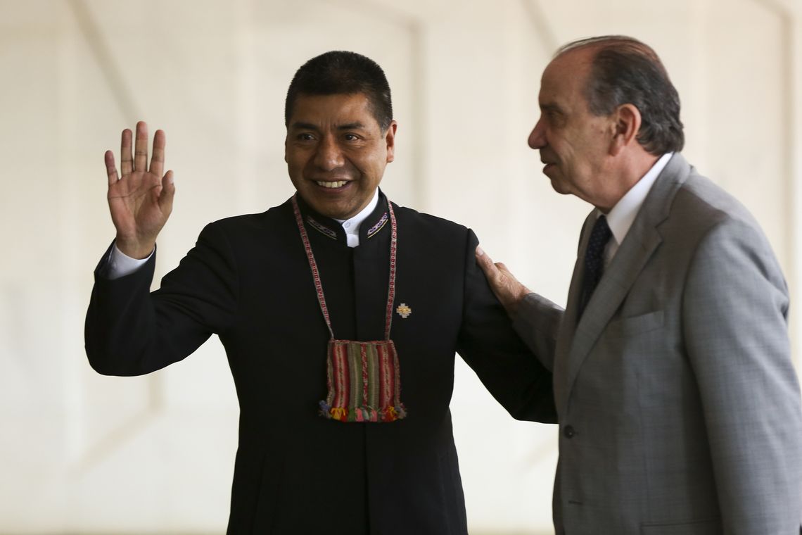 Marcelo Camargo/Agência Brasil Brasília - O ministro das Relações Exteriores, Aloysio Nunes Ferreira, se reúne com o ministro das Relações Exteriores da Bolívia, Fernando Huanacuni, no Palácio Itamaraty (Marcelo Camargo/Agência Brasil)