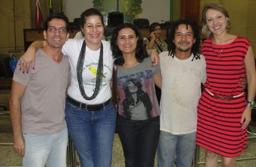 Airton Pereira, Beth Begonha, Idelma Santiago, Eldenilson Monteiro e Luciana Couto na Câmara Municipal de Marabá (Foto: Luciana Couto/Rádio Nacional da Amazônia)