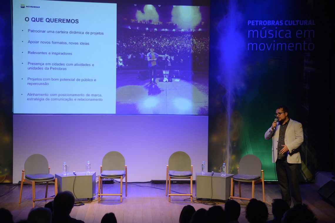 Tomaz Silva/Agência Brasil O coordenador de patrocínios culturais da Petrobras, Milton Bittencourt, fala durante lançamento do edital de patrocínio Petrobras Música em Movimento 2018, que vai selecionar projetos musicais a serem patrocinados pela companhia.