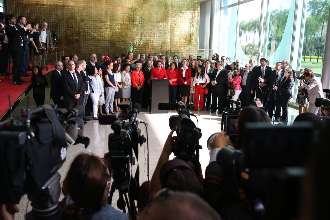José Cruz/Agência Brasil Brasília - Em pronunciamento no Palácio da Alvorada, Dilma Rousseff diz que, com a aprovação do impeachment, sofreu o segundo golpe de Estado em sua vida (José Cruz/Agência Brasil)